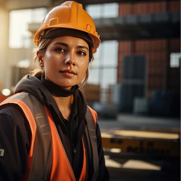 Ingeniera de PREMCO revisando rollo de película estirable automática