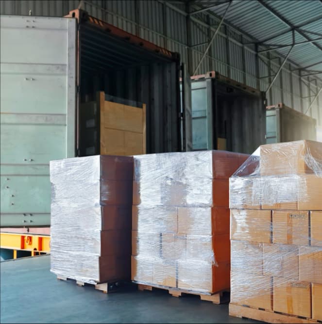 Mercancia protegida con pelicula estirable