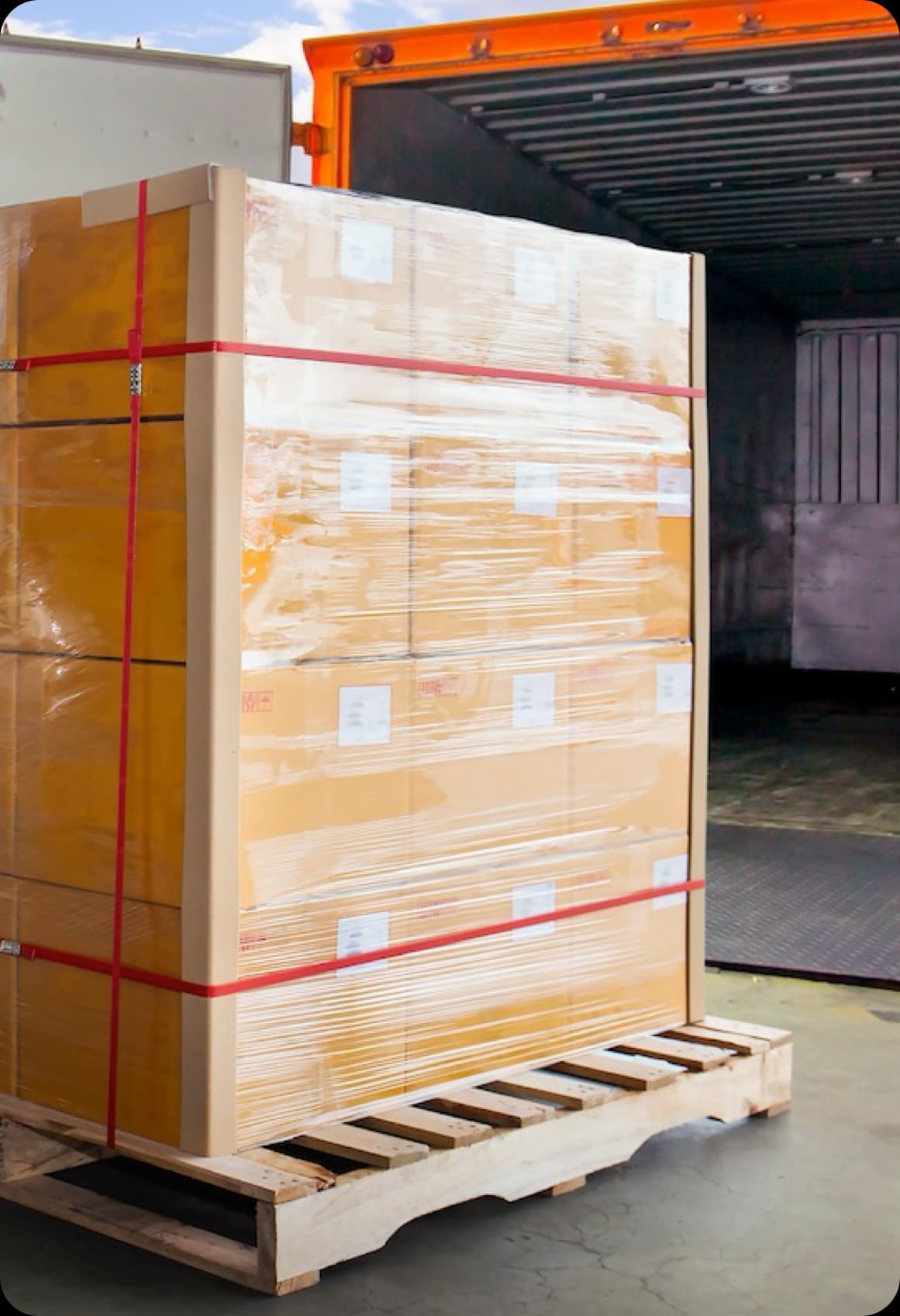 Mercancia protegida con pelicula estirable